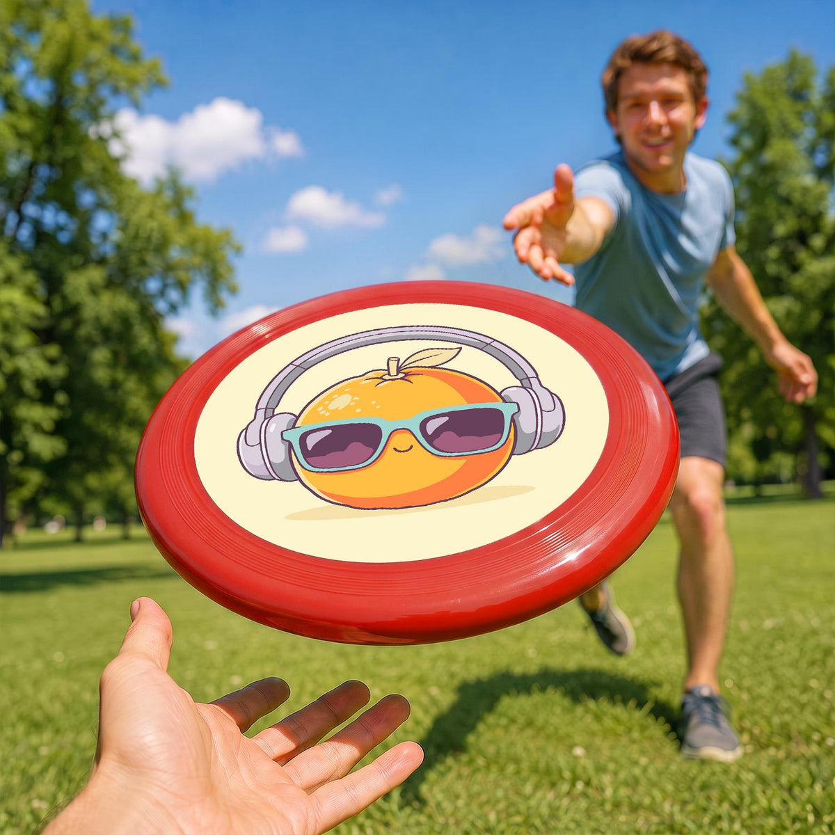 Orange in Headphones (Paint by Numbers Flying Disc)