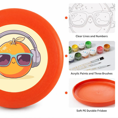 Orange in Headphones (Paint by Numbers Flying Disc)