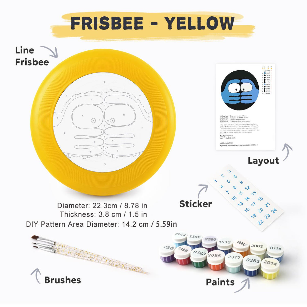 Peekaboo Blue Face (Paint by Numbers Flying Disc)