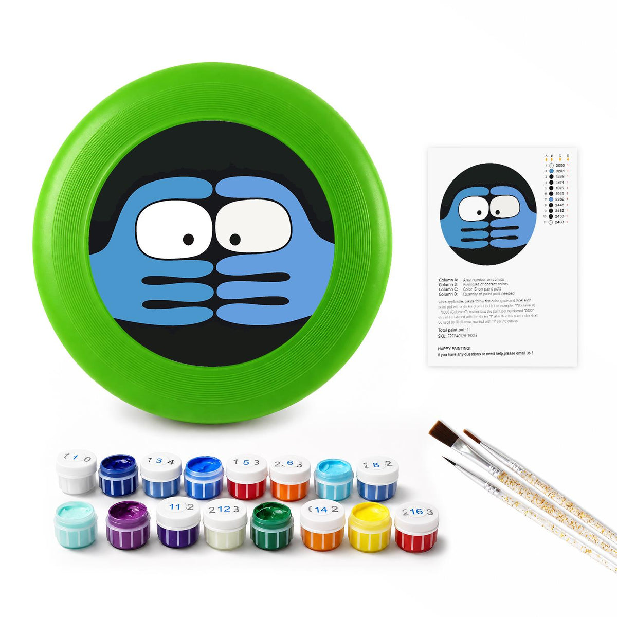 Peekaboo Blue Face (Paint by Numbers Flying Disc)