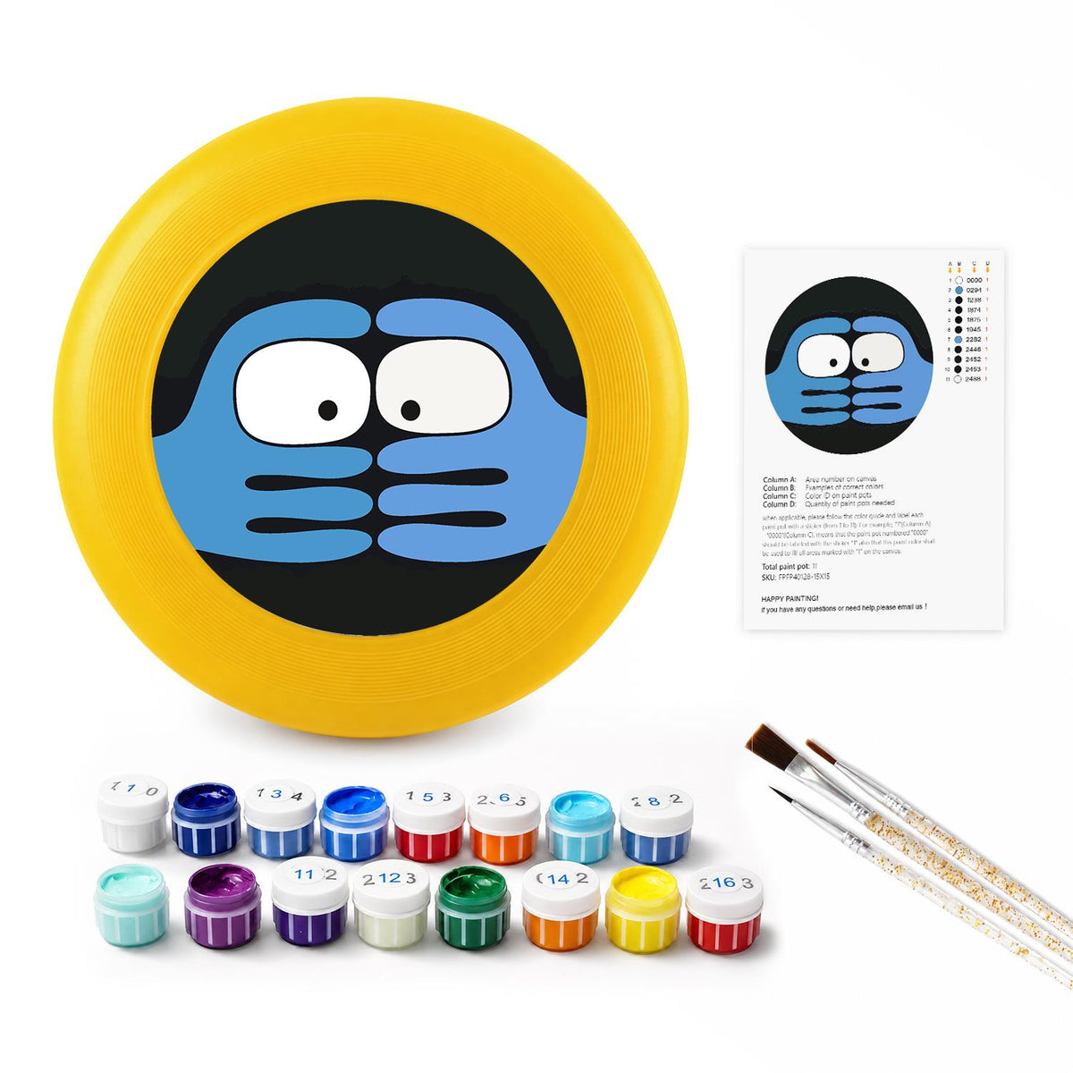 Peekaboo Blue Face (Paint by Numbers Flying Disc)