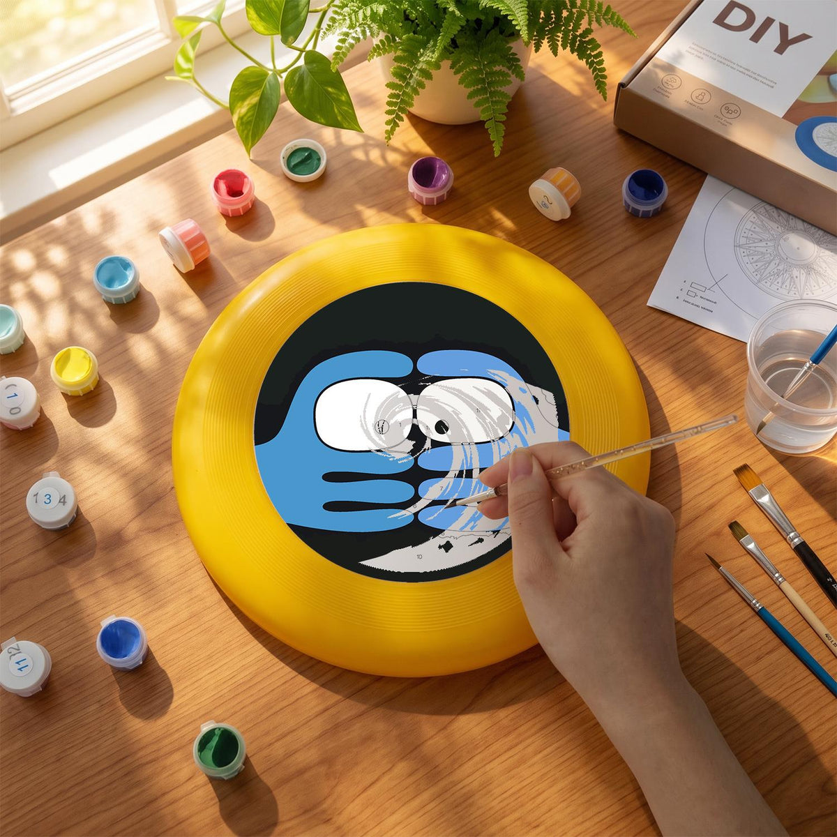 Peekaboo Blue Face (Paint by Numbers Flying Disc)