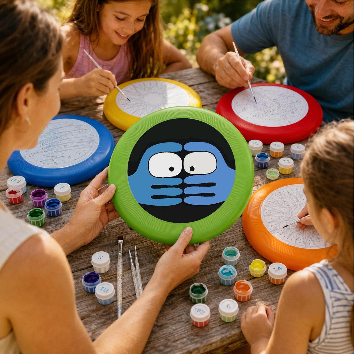 Peekaboo Blue Face (Paint by Numbers Flying Disc)