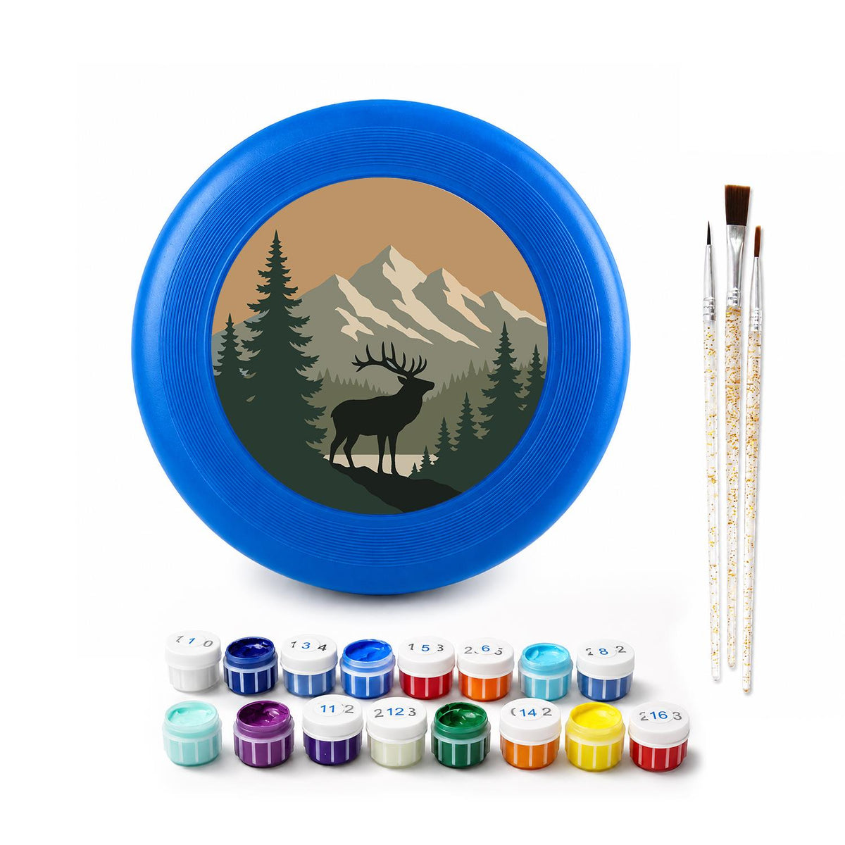Elk in the Mountains (Paint by Numbers Flying Disc)