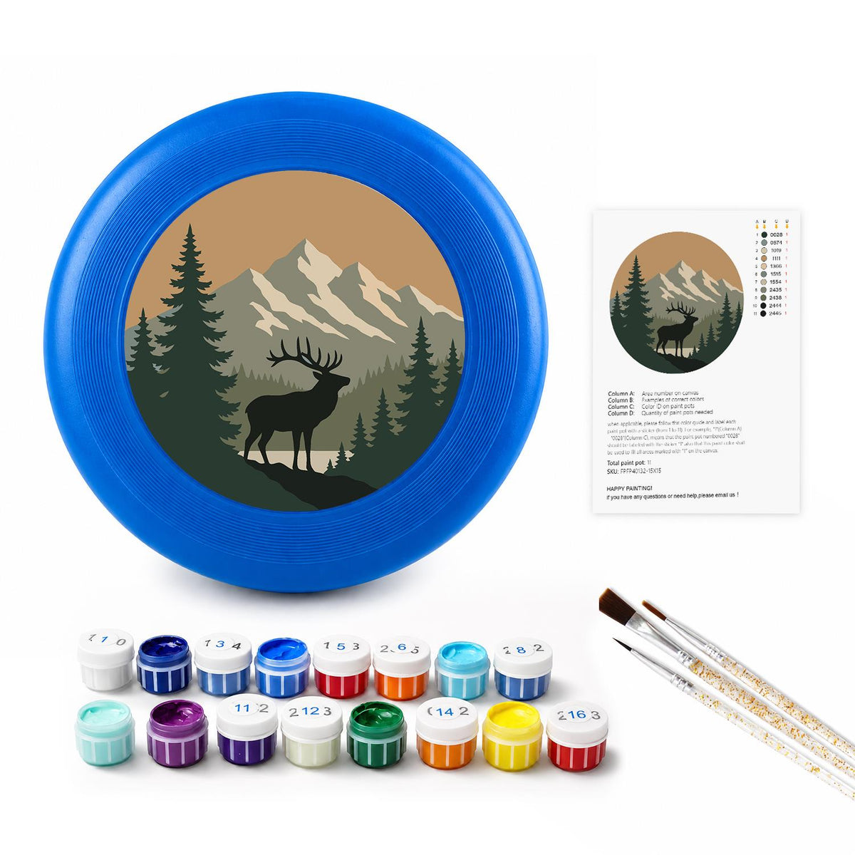 Elk in the Mountains (Paint by Numbers Flying Disc)