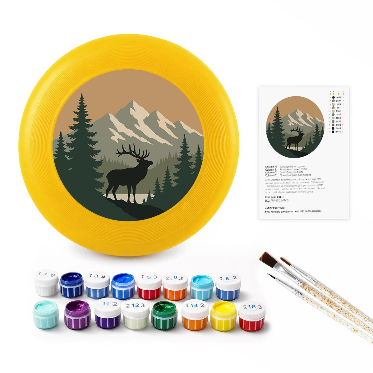 Elk in the Mountains (Paint by Numbers Flying Disc)