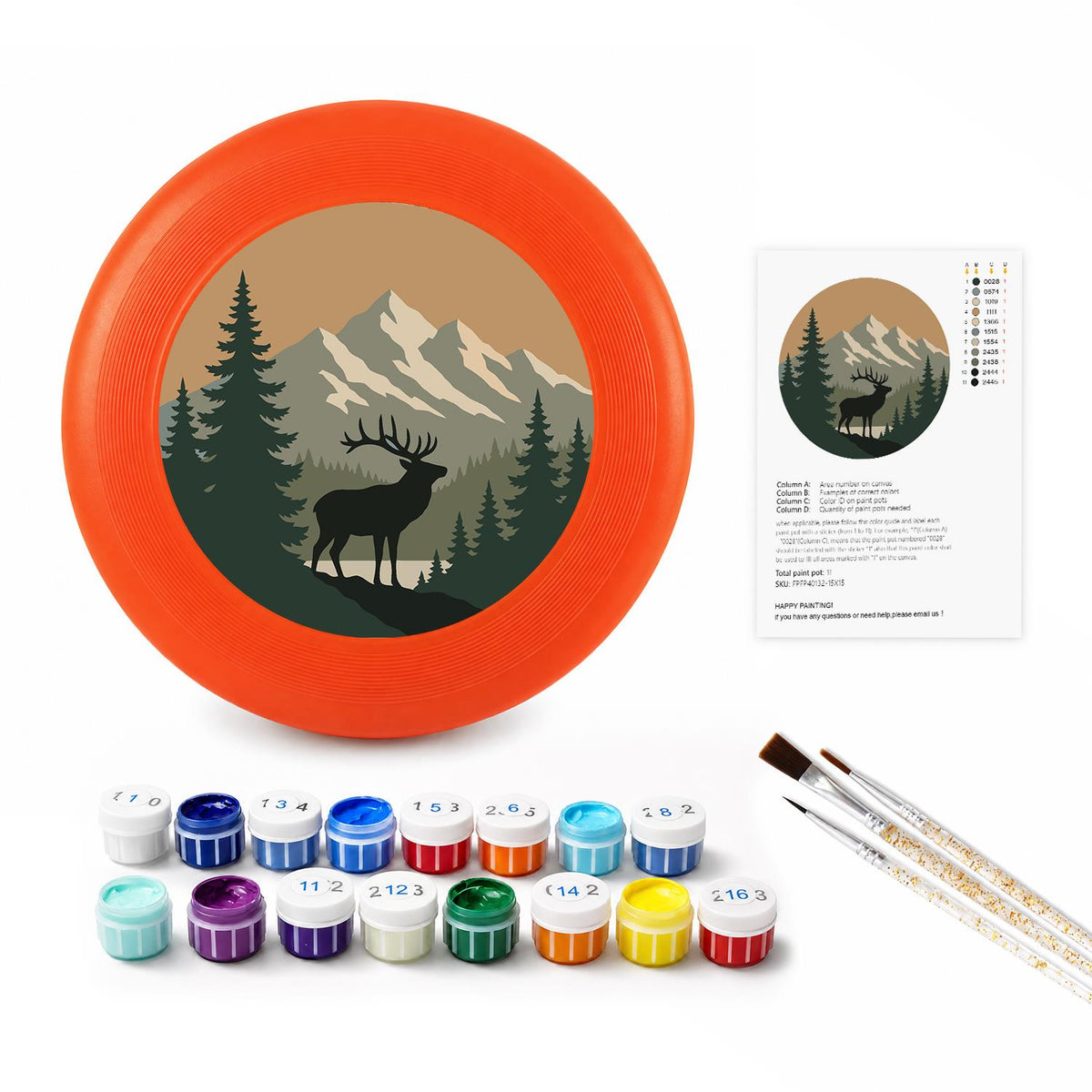 Elk in the Mountains (Paint by Numbers Flying Disc)