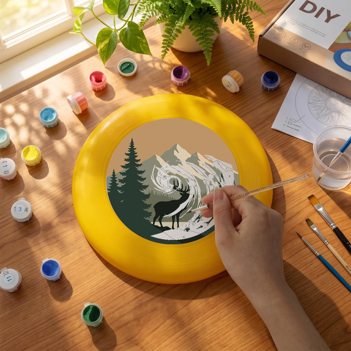 Elk in the Mountains (Paint by Numbers Flying Disc)