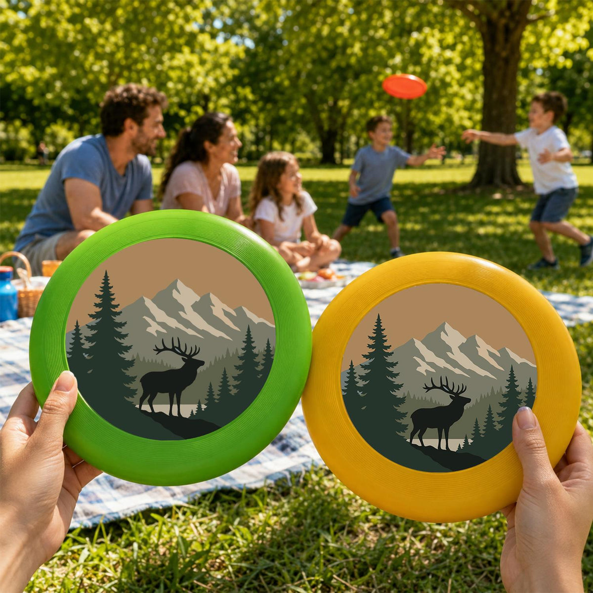 Elk in the Mountains (Paint by Numbers Flying Disc)