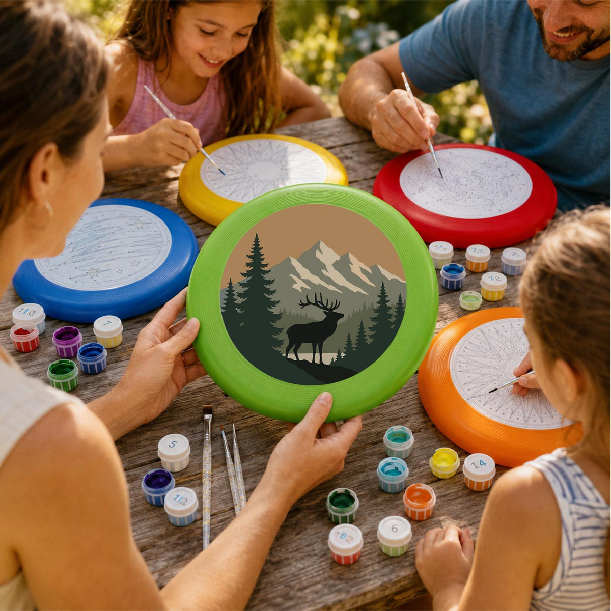 Elk in the Mountains (Paint by Numbers Flying Disc)