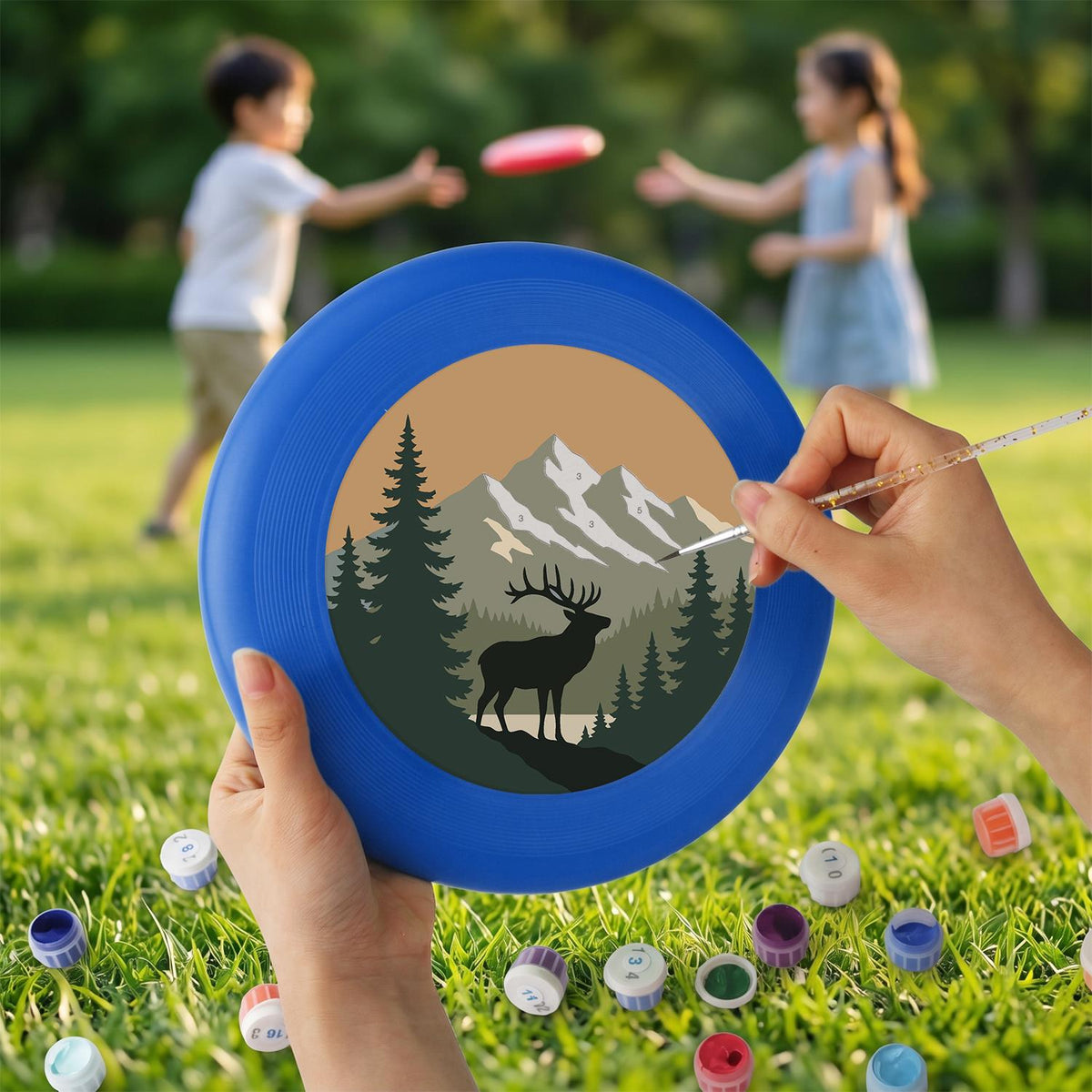 Elk in the Mountains (Paint by Numbers Flying Disc)