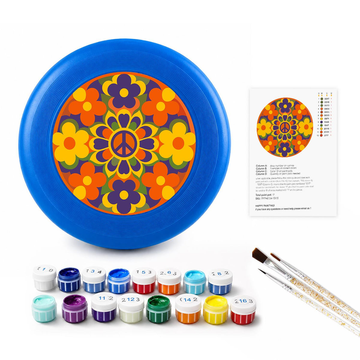 Retro Flower Garden (Paint by Numbers Flying Disc)