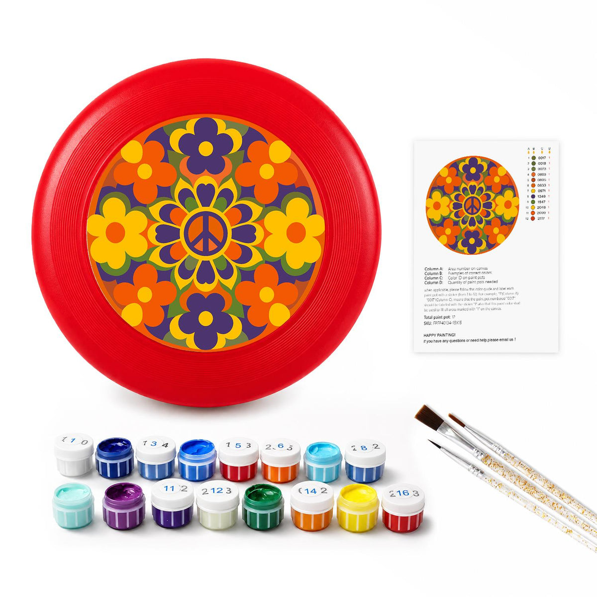 Retro Flower Garden (Paint by Numbers Flying Disc)
