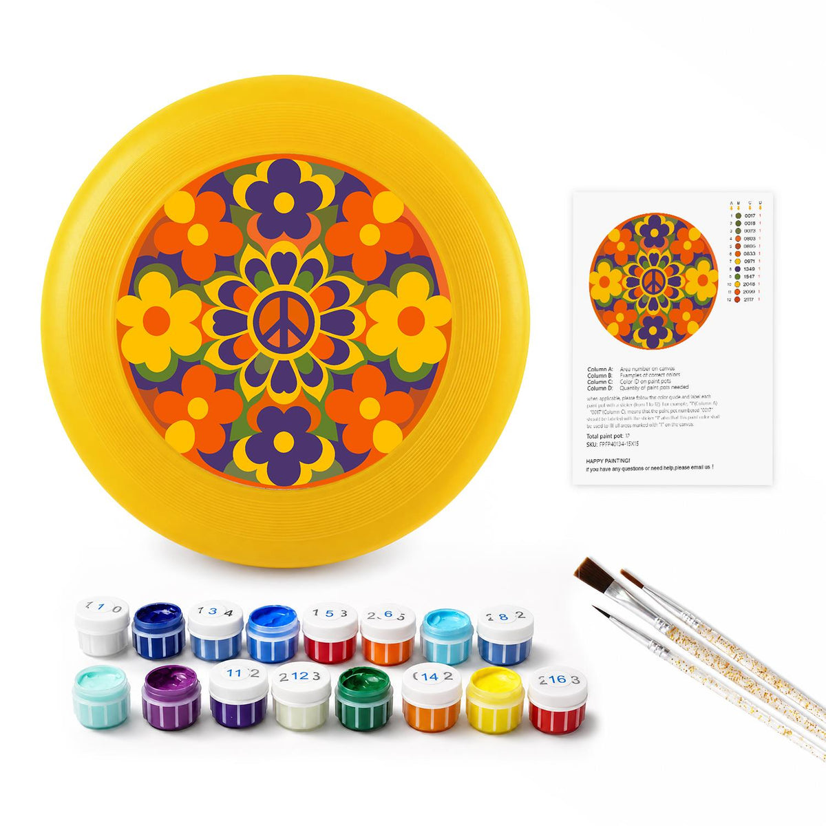 Retro Flower Garden (Paint by Numbers Flying Disc)