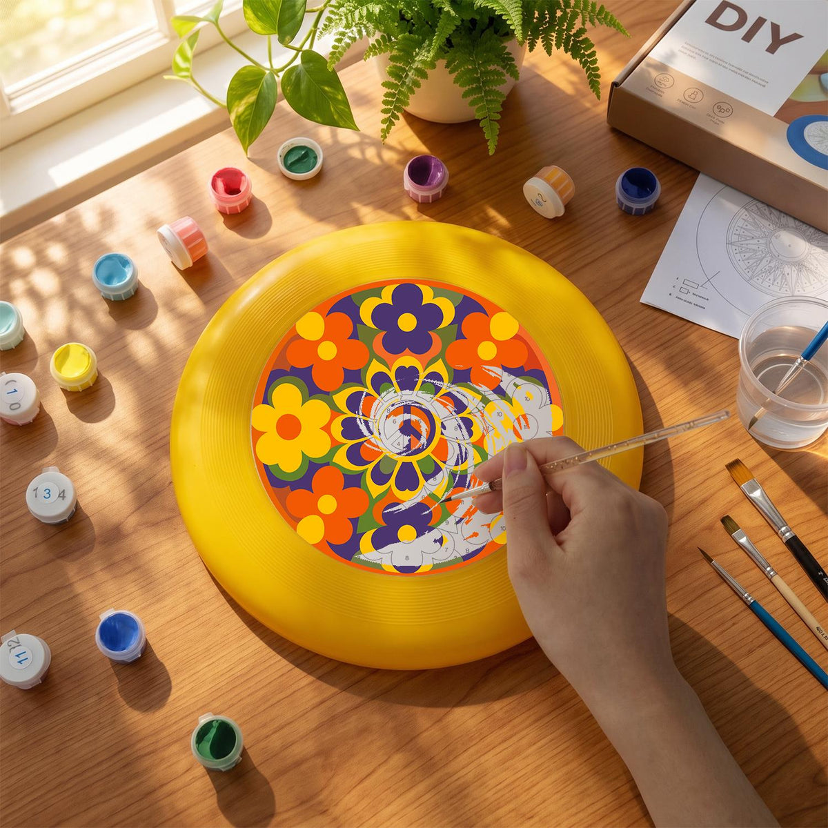 Retro Flower Garden (Paint by Numbers Flying Disc)