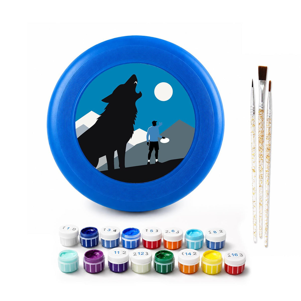 Wolf Beneath the Moon (Paint by Numbers Flying Disc)