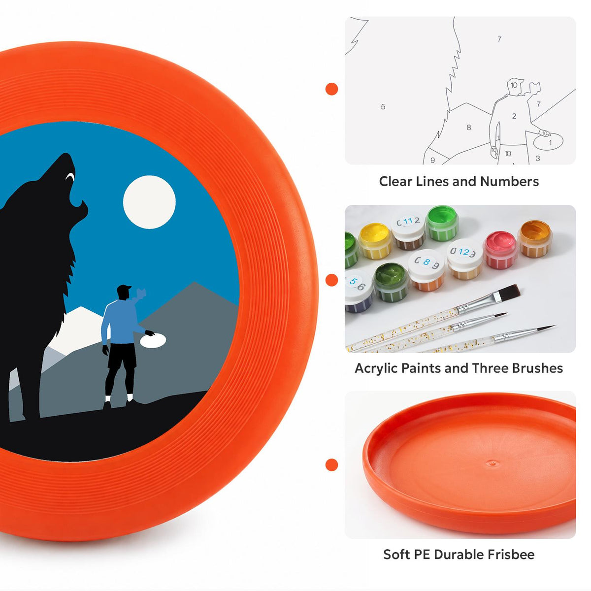 Wolf Beneath the Moon (Paint by Numbers Flying Disc)