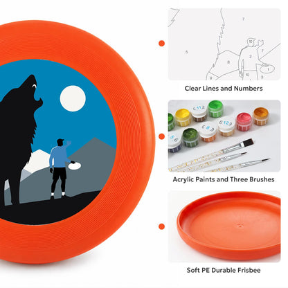 Wolf Beneath the Moon (Paint by Numbers Flying Disc)