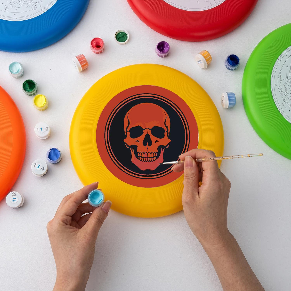 Red Skull Emblem (Paint by Numbers Flying Disc)