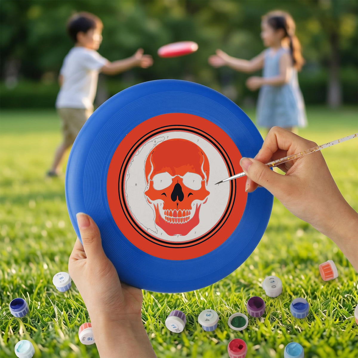 Red Skull Emblem (Paint by Numbers Flying Disc)