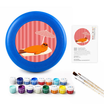 Beach Lounging Seal (Paint by Numbers Flying Disc)