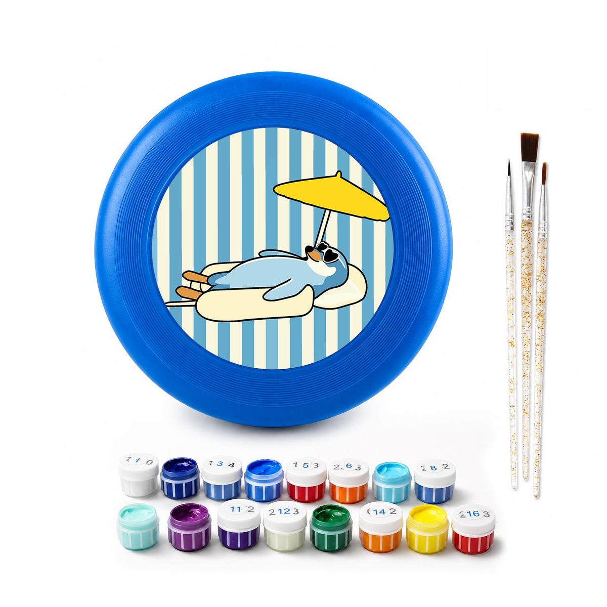 Beach Lounging Dog (Paint by Numbers Flying Disc)