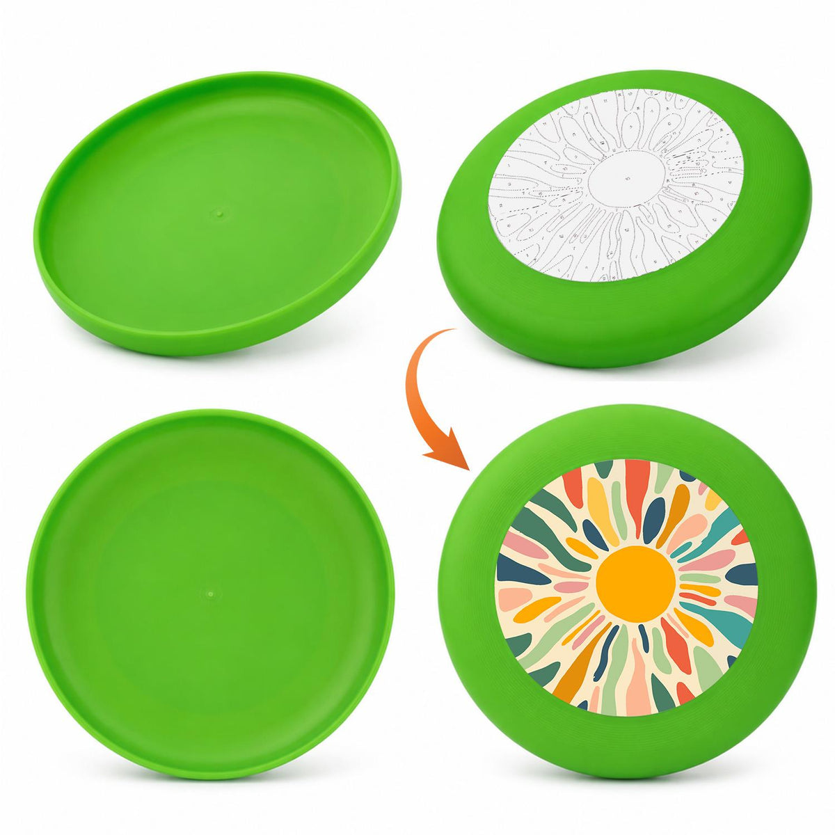 Retro Sunflower Burst (Paint by Numbers Flying Disc)