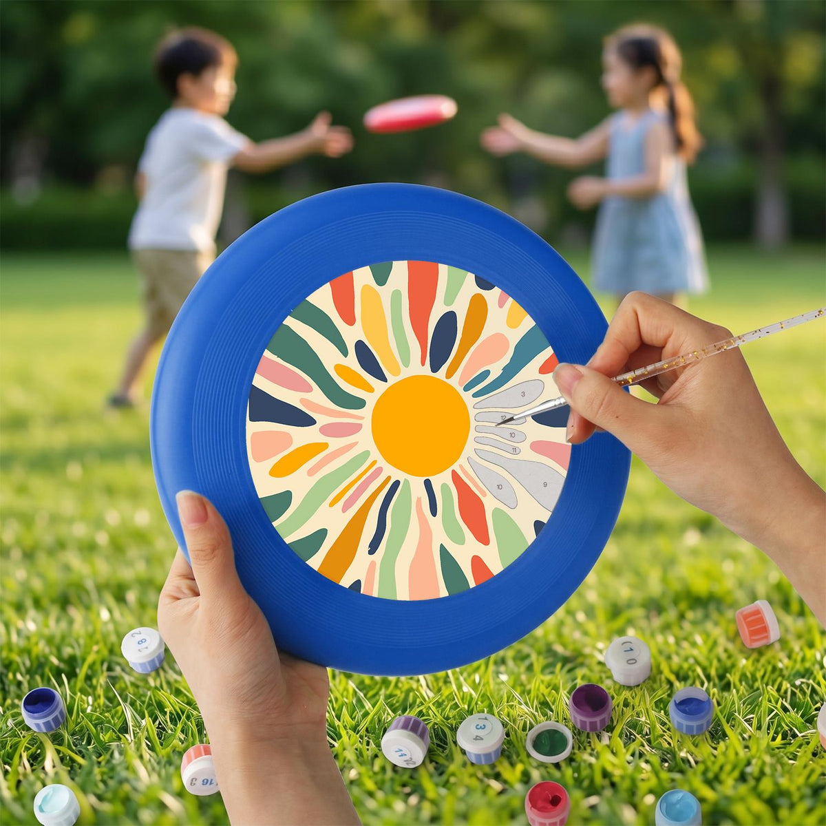 Retro Sunflower Burst (Paint by Numbers Flying Disc)