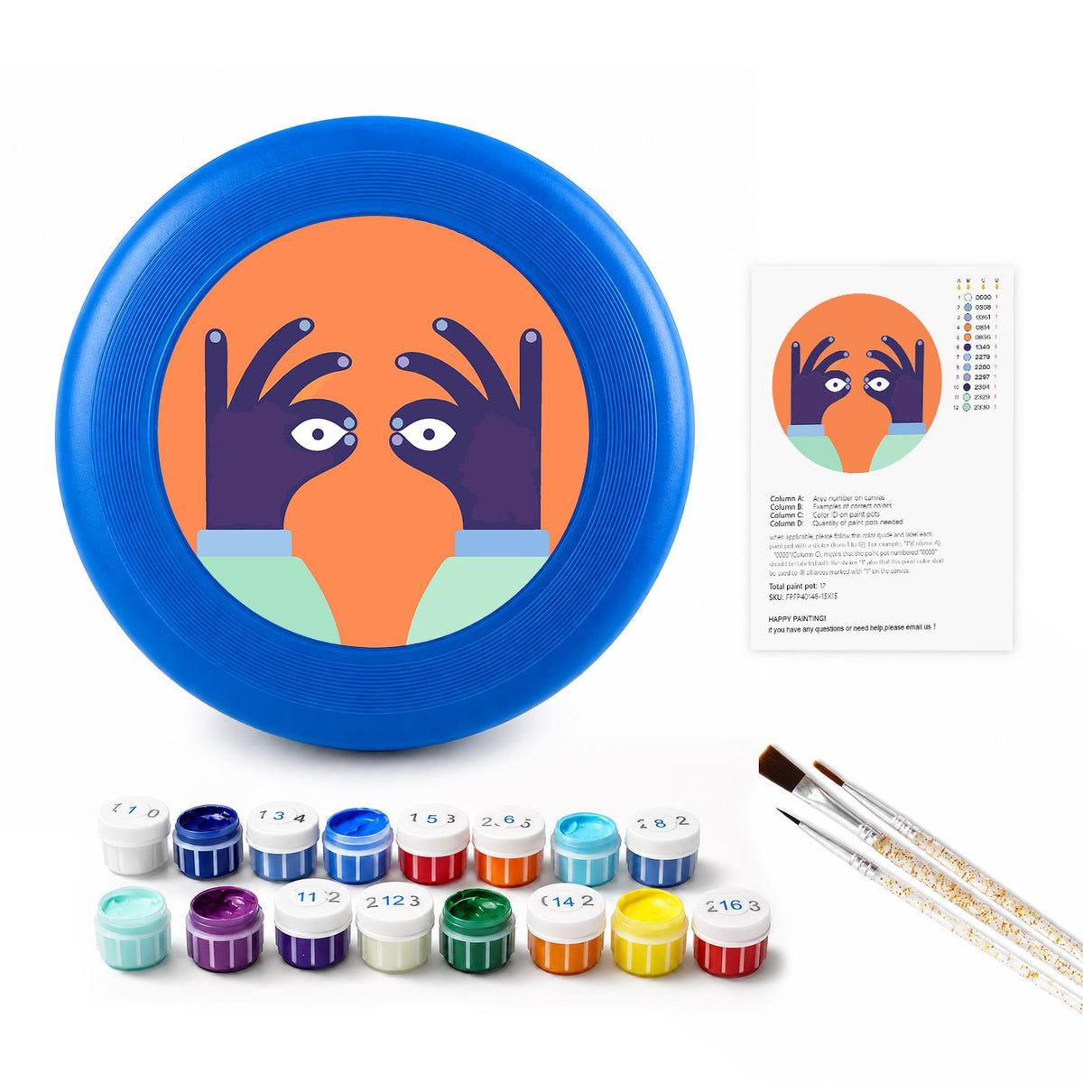 Peekaboo Bird (Paint by Numbers Flying Disc)