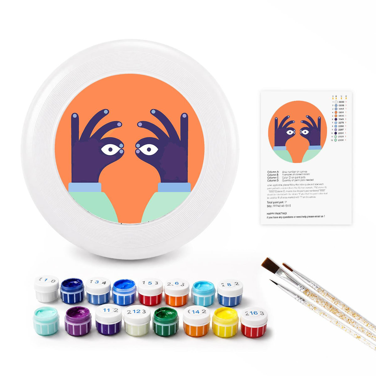 Peekaboo Bird (Paint by Numbers Flying Disc)