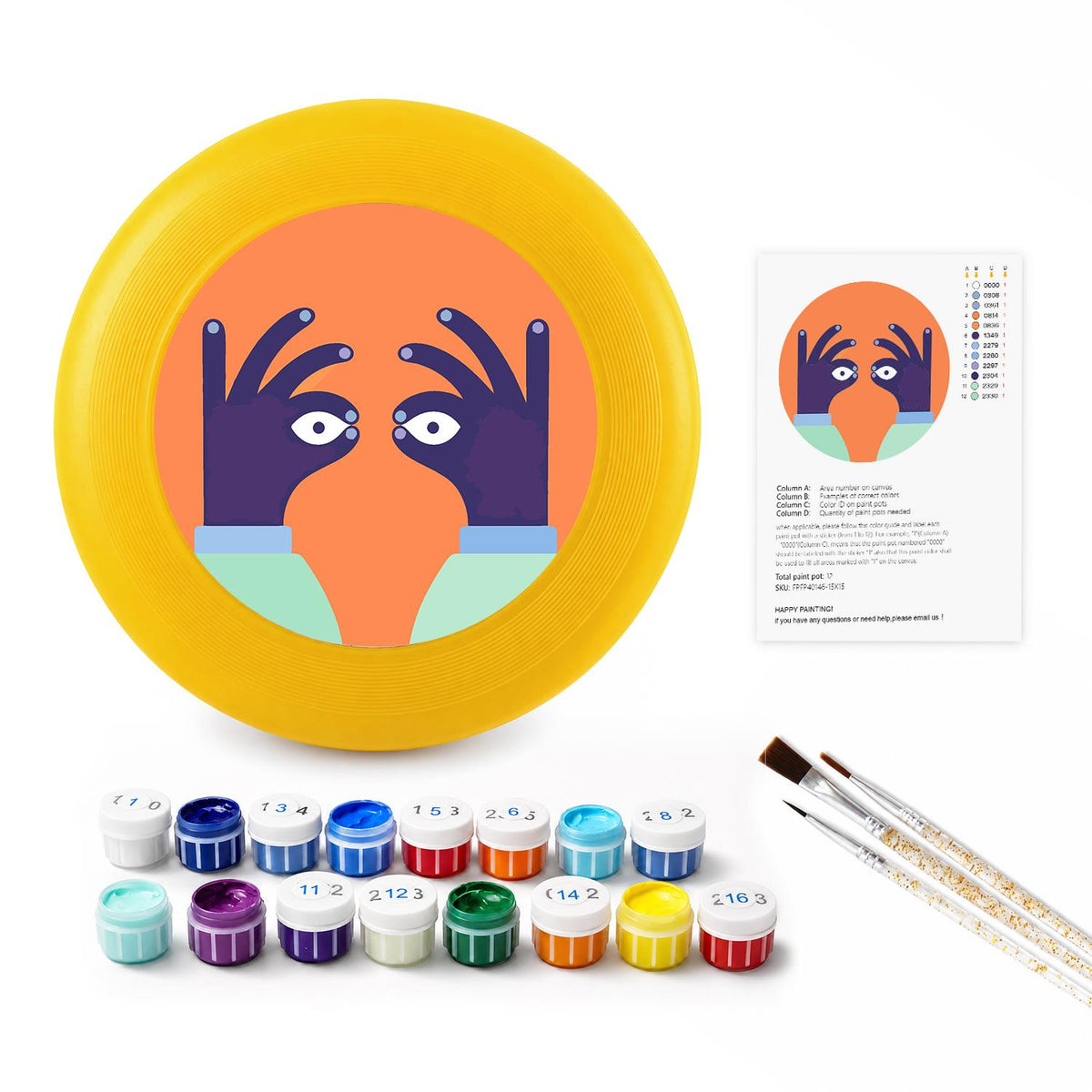 Peekaboo Bird (Paint by Numbers Flying Disc)