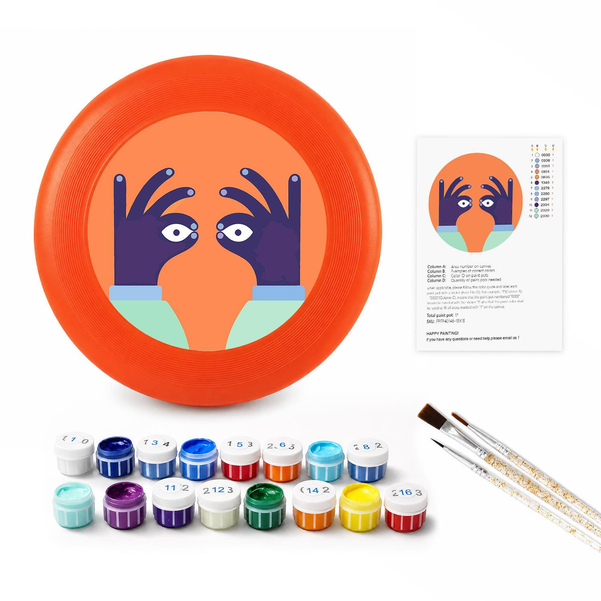 Peekaboo Bird (Paint by Numbers Flying Disc)