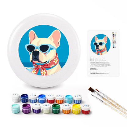 French Bulldog in Sunglasses (Paint by Numbers Flying Disc)
