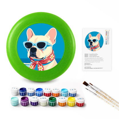 French Bulldog in Sunglasses (Paint by Numbers Flying Disc)