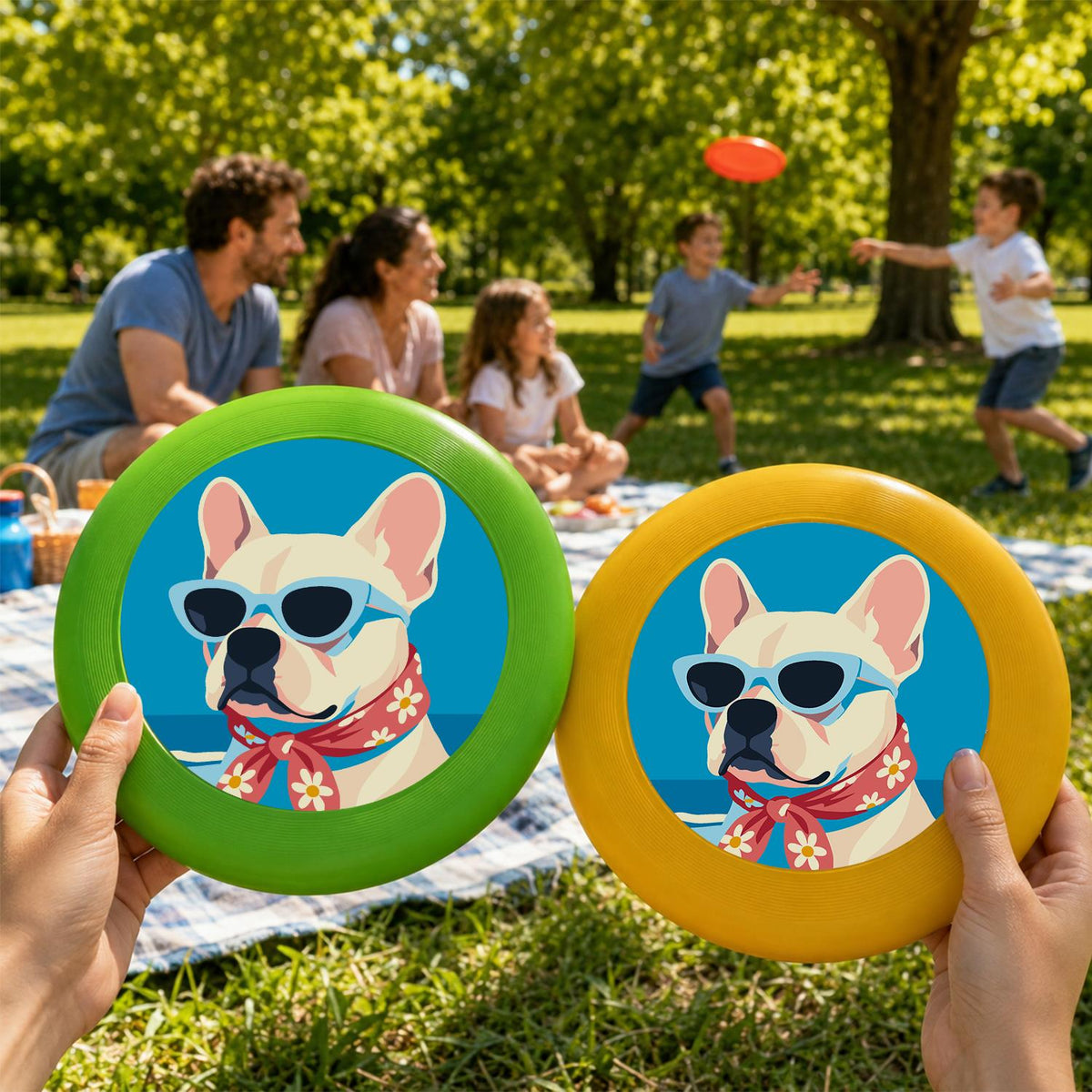 French Bulldog in Sunglasses (Paint by Numbers Flying Disc)
