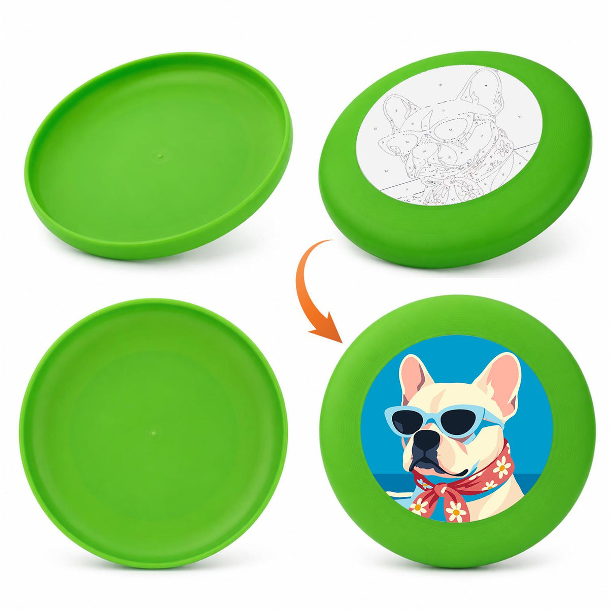 French Bulldog in Sunglasses (Paint by Numbers Flying Disc)