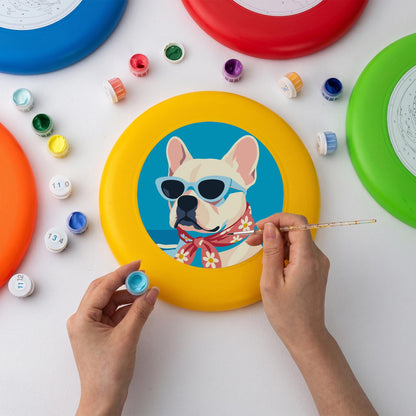 French Bulldog in Sunglasses (Paint by Numbers Flying Disc)