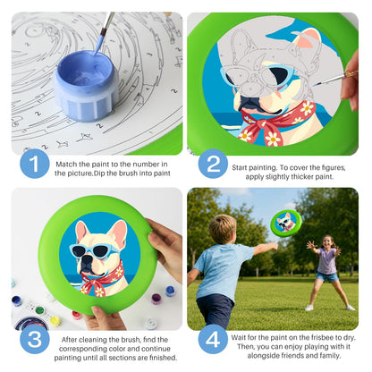 French Bulldog in Sunglasses (Paint by Numbers Flying Disc)
