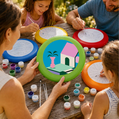 Pink Coastal House (Paint by Numbers Flying Disc)