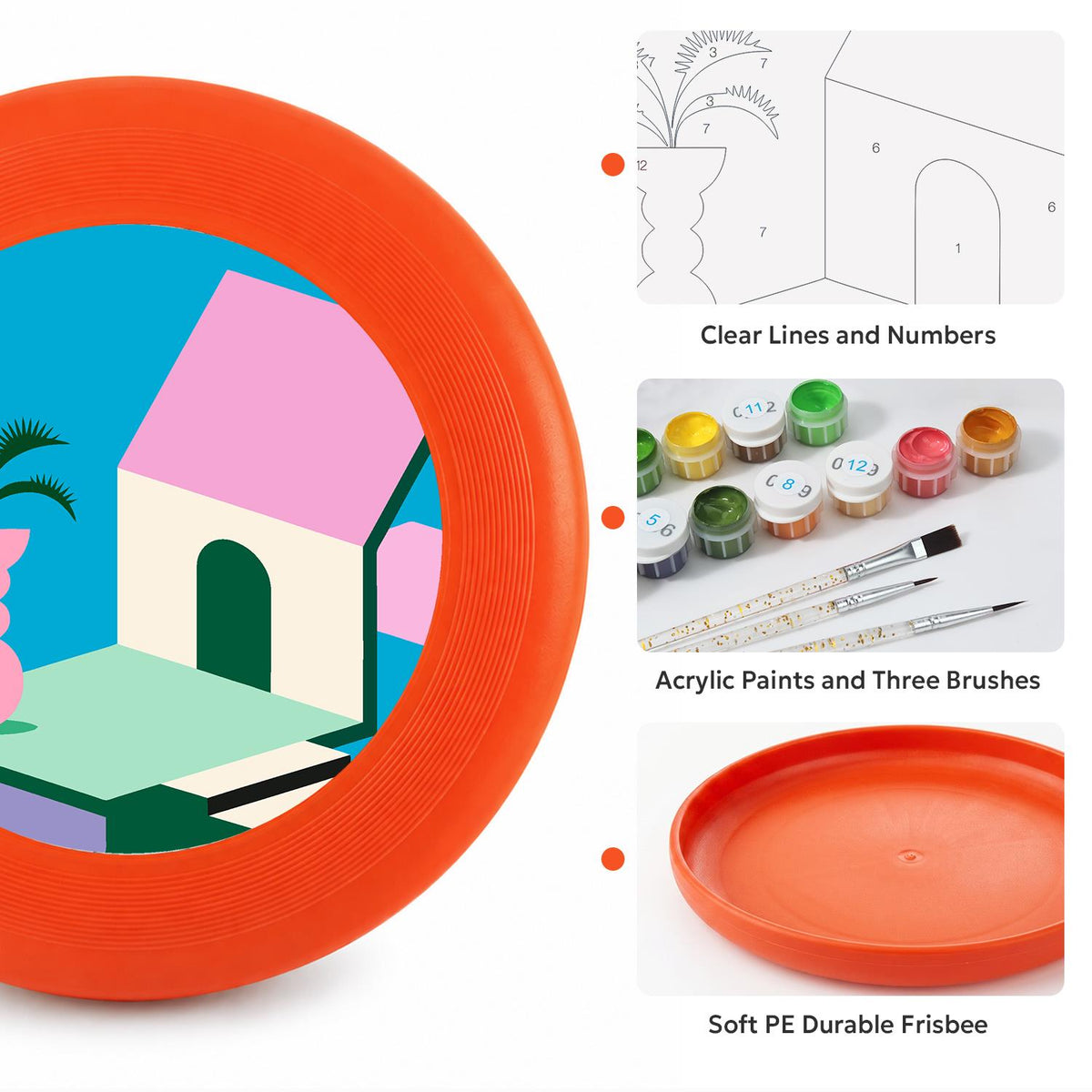 Pink Coastal House (Paint by Numbers Flying Disc)