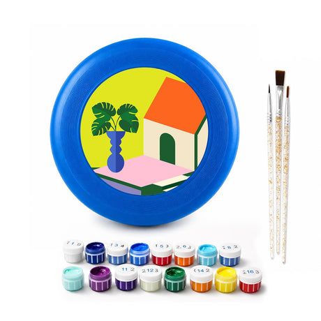 Orange Coastal House (Paint by Numbers Flying Disc)