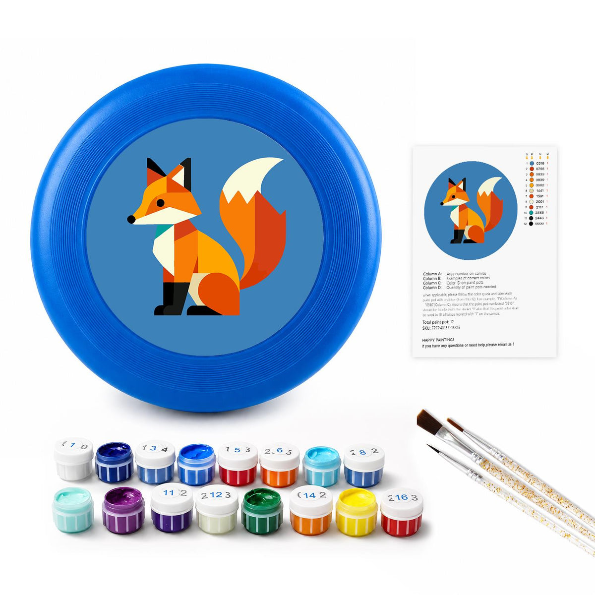 Patchwork Fox (Paint by Numbers Flying Disc)