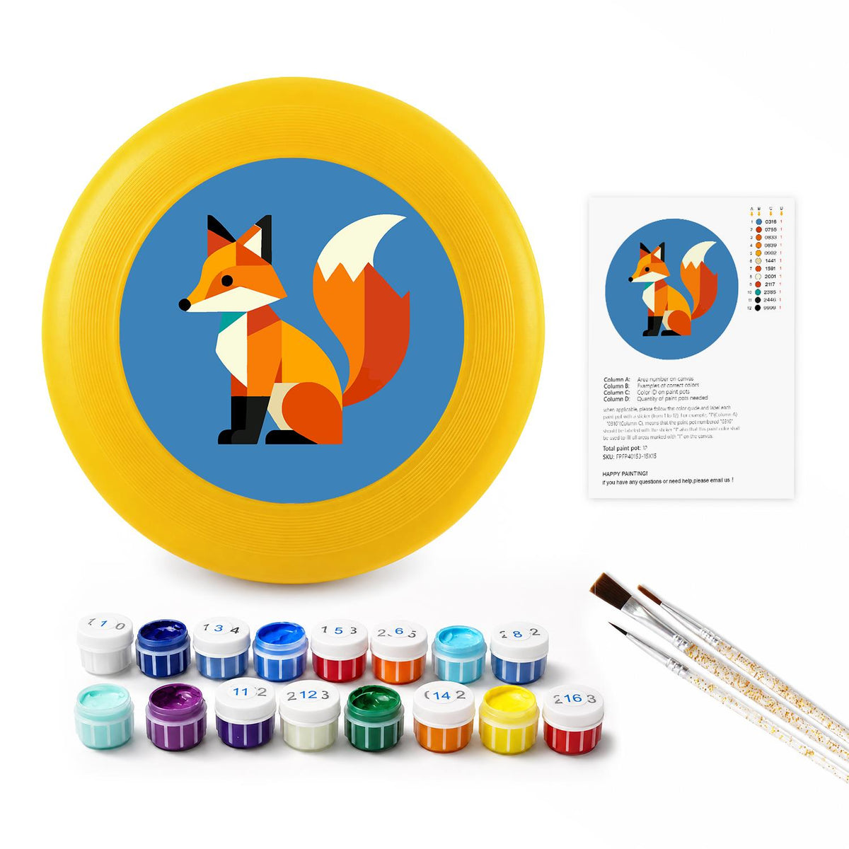 Patchwork Fox (Paint by Numbers Flying Disc)