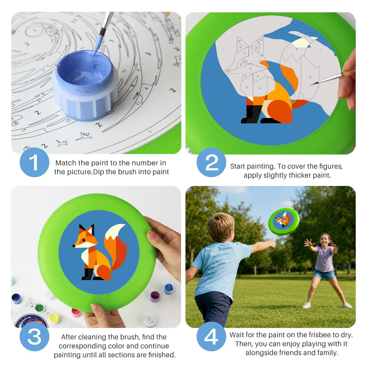 Patchwork Fox (Paint by Numbers Flying Disc)
