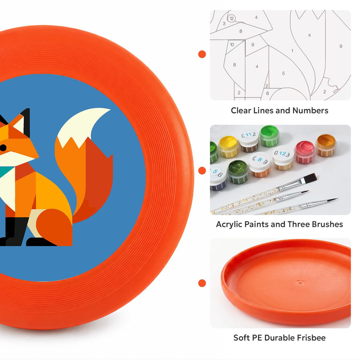 Patchwork Fox (Paint by Numbers Flying Disc)