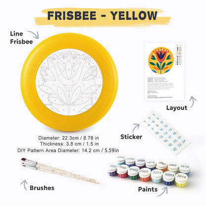 Yellow Folk Flower (Paint by Numbers Flying Disc)