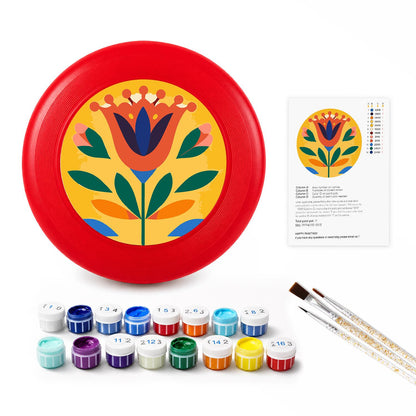 Yellow Folk Flower (Paint by Numbers Flying Disc)