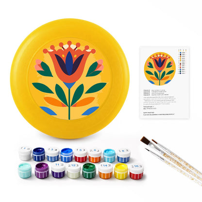 Yellow Folk Flower (Paint by Numbers Flying Disc)