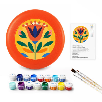 Yellow Folk Flower (Paint by Numbers Flying Disc)