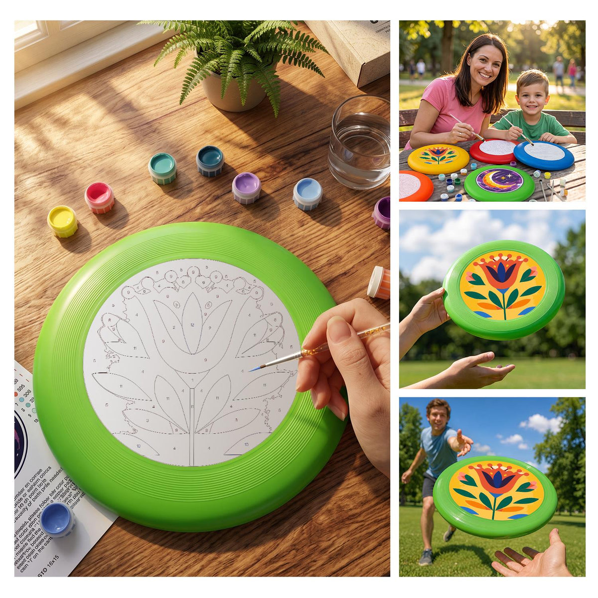 Yellow Folk Flower (Paint by Numbers Flying Disc)